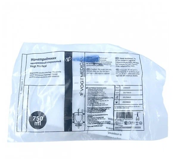  Мочеприемник ножной (носимый), дневной Vogt Medica 750ml, трубка 30 см