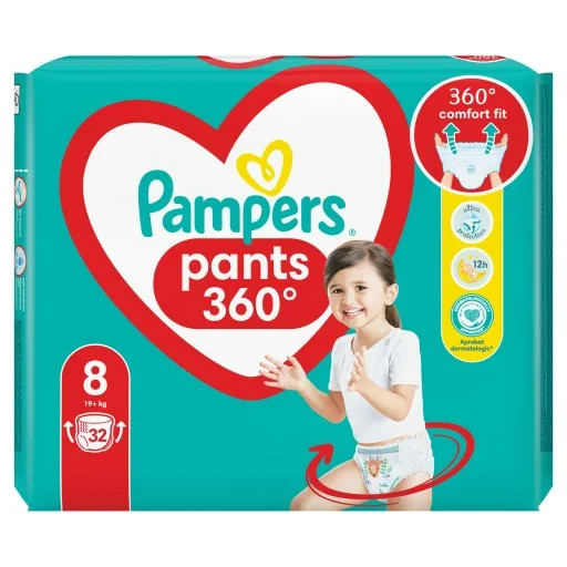 Подгузники трусики Pampers 8 размер, 19+ кг, с мягким пояском